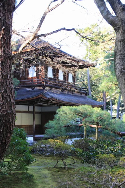 Zilveren Paviljoen van Ginkaku-ji in Kyoto, Japan — Stockfoto