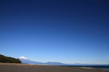 Mt. Fuji, görünümünden Mihono Matsubara Shizuoka, Japonya