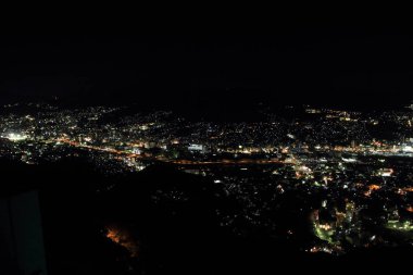 Nagasaki, Japonya üstünden mount Inasa gece görünümü