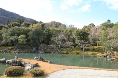 Sogen gölet Bahçe Tenryu ji Kyoto, Japonya