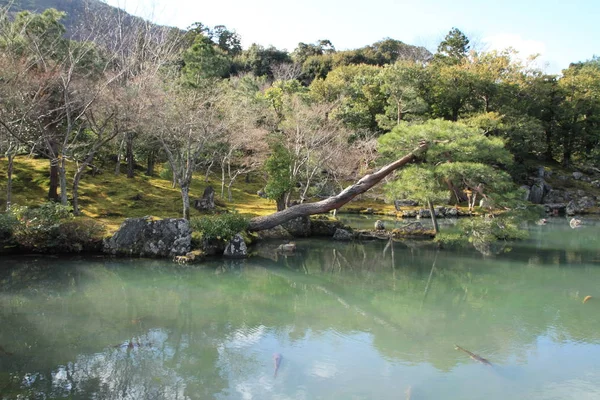 교토, 일본에서 Sogen 연못 정원의 덴 지 — 스톡 사진