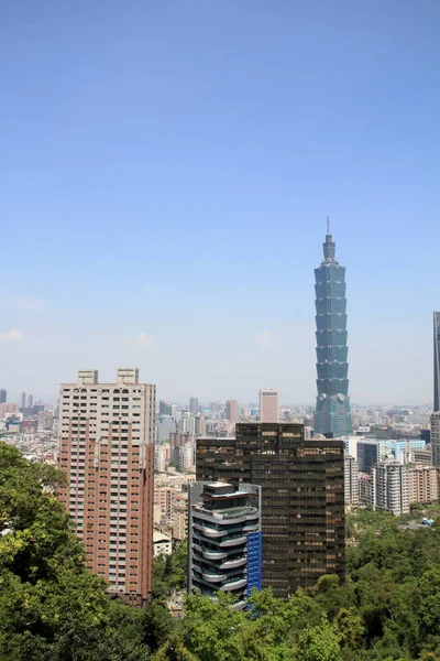 Taipei 101 da montanha Xiang em Taipei, Taiwan — Fotografia de Stock