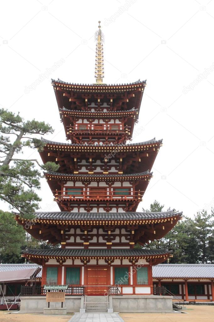 west tower of Yakushi ji in Nara, Japan