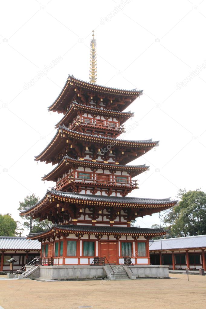west tower of Yakushi ji in Nara, Japan
