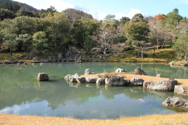 Sogen gölet Bahçe Tenryu ji Kyoto, Japonya