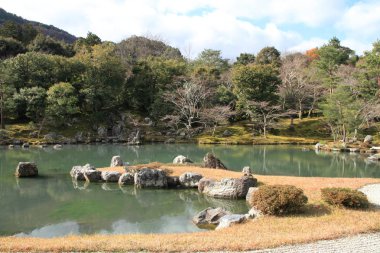 Sogen gölet Bahçe Tenryu ji Kyoto, Japonya