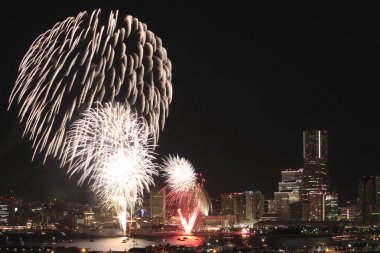 Fireworks uygulamasında Yokohama bağlantı noktası Festivali, Kanagawa, Japonya