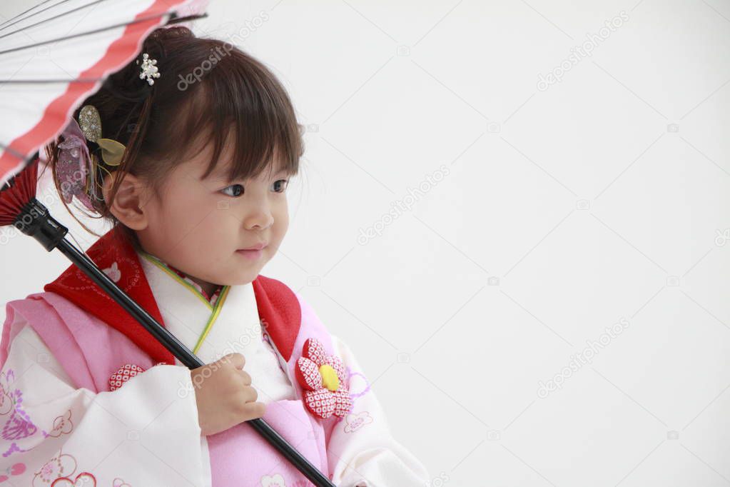 Japanese girl on Seven-Five-Three festival (3 years old)