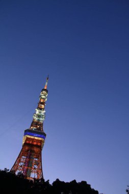 Tokyo Kulesi Shiba, Tokyo, Japonya (gece çekimi)