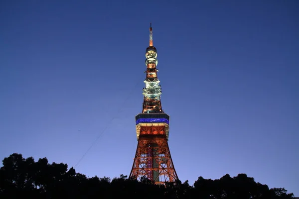 东京铁塔的芝，东京，日本 （夜景) — 图库照片