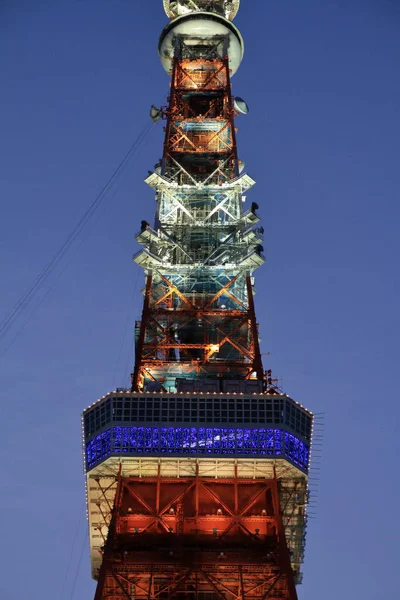 Tokyo tower w Shiba Tokyo, Tokio, Japonia (Scena nocy) — Zdjęcie stockowe