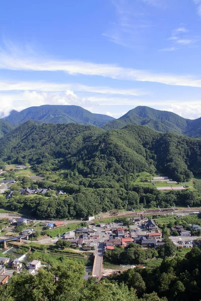 查看从 Risshaku 吉 （山寺） 在日本山形县 — 图库照片