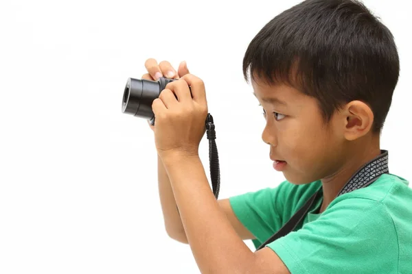 日本男孩拍一张照片 （在小学二年级) — 图库照片