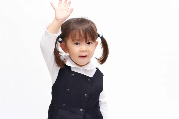 Niña japonesa levantando la mano en ropa formal (2 años) (papel ) — Foto de Stock