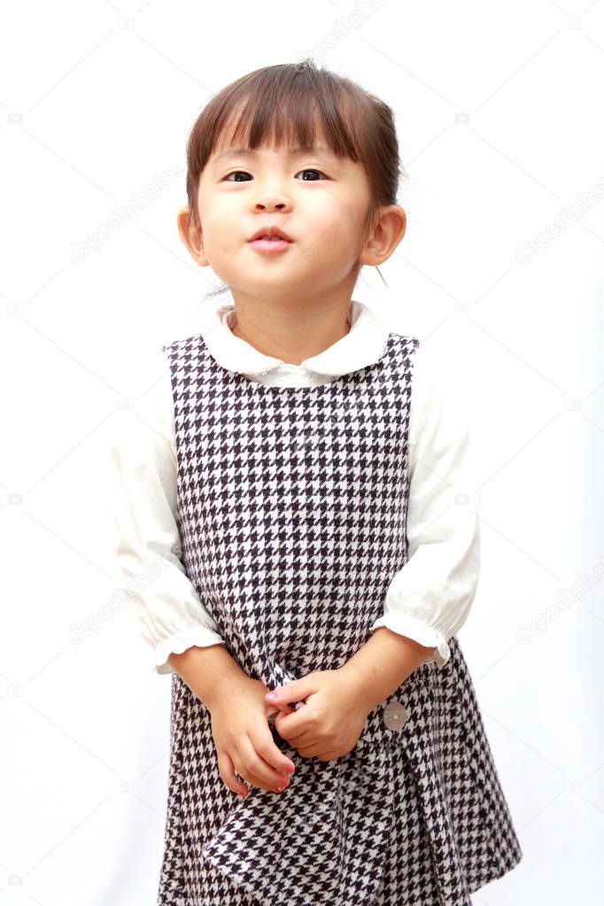 smiling Japanese girl (3 years old) (white back)