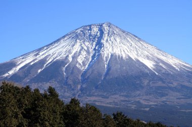 Mt. Fuji, görünümden Asagiri highlands, Shizuoka, Japonya (kış)