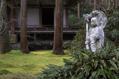 Buddha ve moss Bahçe, Sanzenin Kyoto, Japonya'nın heykeli