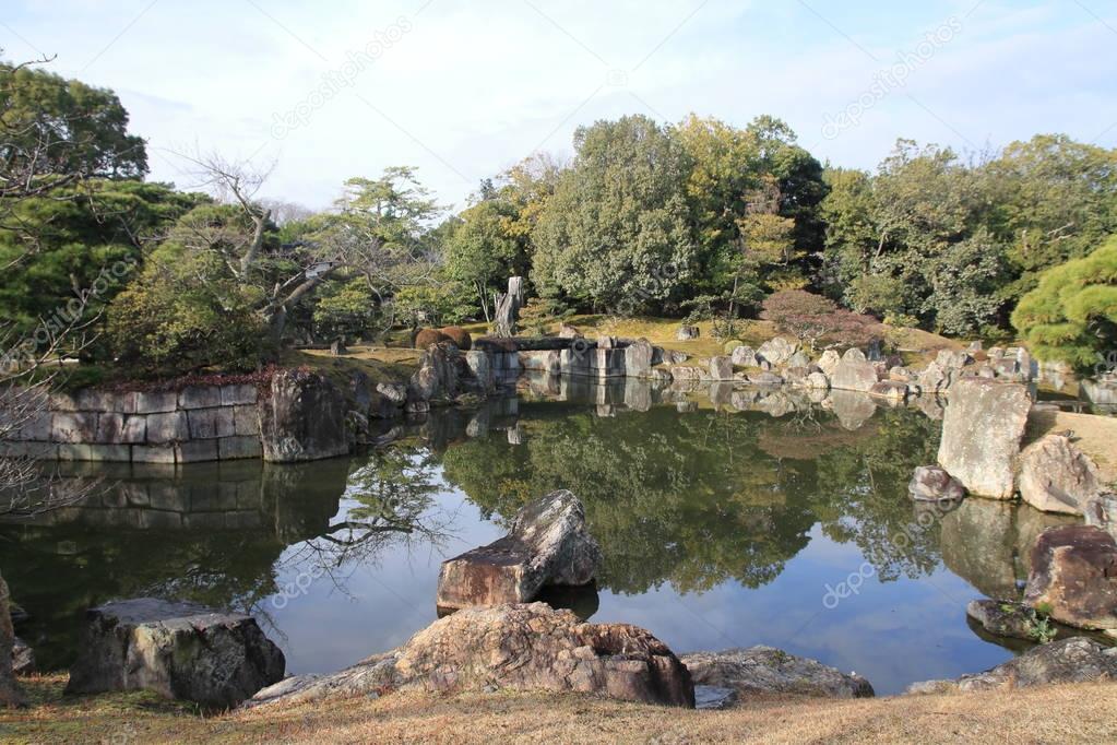 Ninomaru garden of Nijo castle in Kyoto, Japan