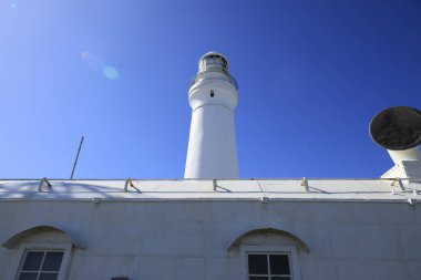 Choshi, Chiba, Japonya 'daki Inubosaki deniz feneri ve sis düdüğü istasyonu.
