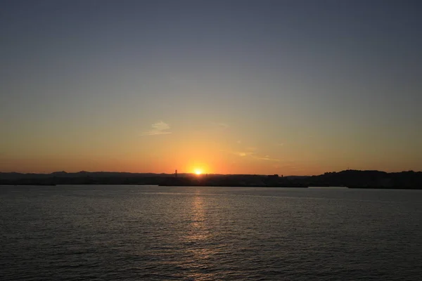 Kagoshima bay in Sakurajima, Kagoshima, Japan (evening scene) — Stock Photo, Image