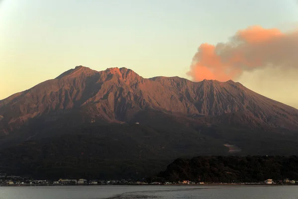 Sakurajima Kagoshima Japão Cena Noturna — Fotografia de Stock