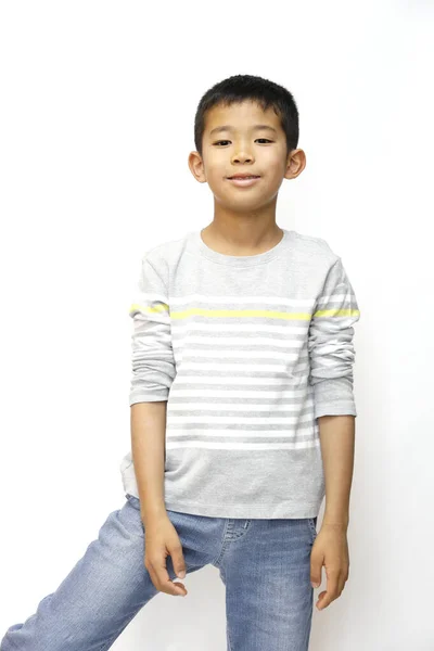 Sorrindo Menino Japonês Quarta Série Escola Primária — Fotografia de Stock