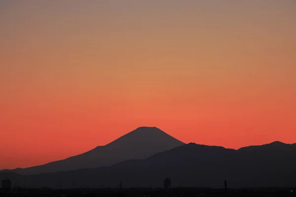 Góra Fuji Widok Jokohamy Kanagawa Japonia Scena Wieczorna — Zdjęcie stockowe