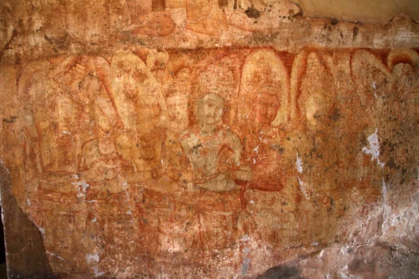 Pittura Murale Thivanka Pilimageya Polonnaruwa Sri Lanka — Foto Stock