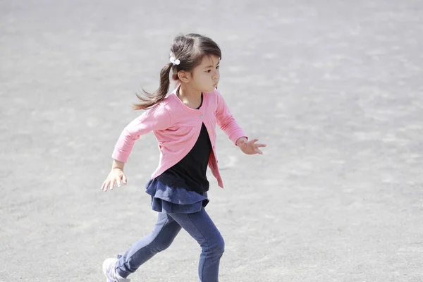 Running Japanese Girl Years Old — Stock Photo, Image