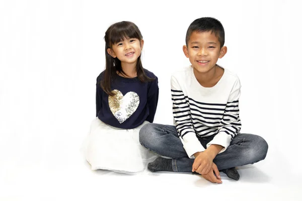 Japonés Hermano Hermana Años Chico Años Chica —  Fotos de Stock