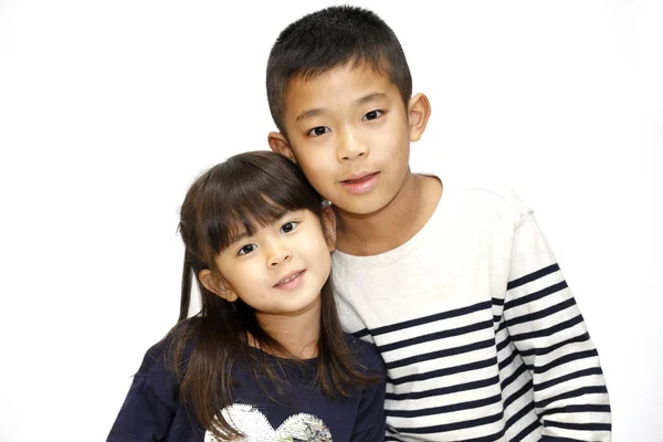Japoński Brat Siostra Lat Chłopiec Lat Dziewczyna — Zdjęcie stockowe