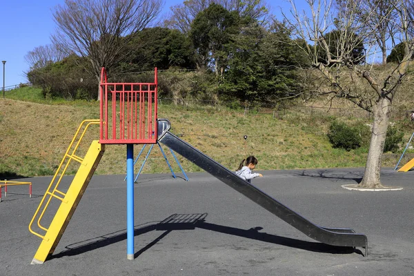 Japanese Girl Slide Years Old — Stock Photo, Image