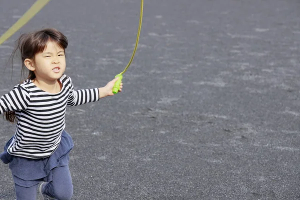 Japanese Girl Years Old Playing Jump Rope — Stock Photo, Image