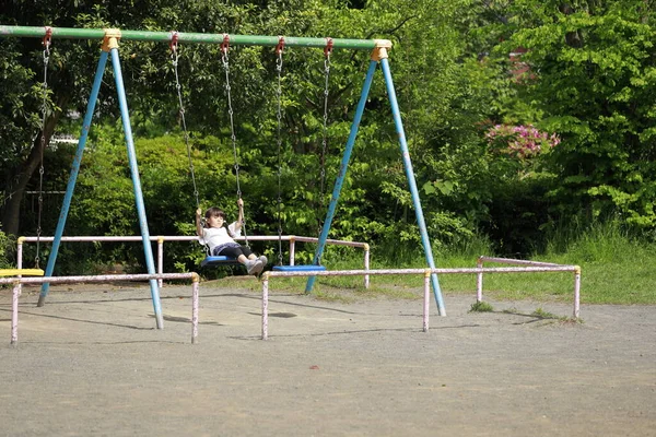 Japanese Girl Swing Years Old — Stock Photo, Image