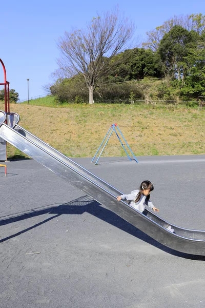 Japanese Girl Slide Years Old — Stock Photo, Image