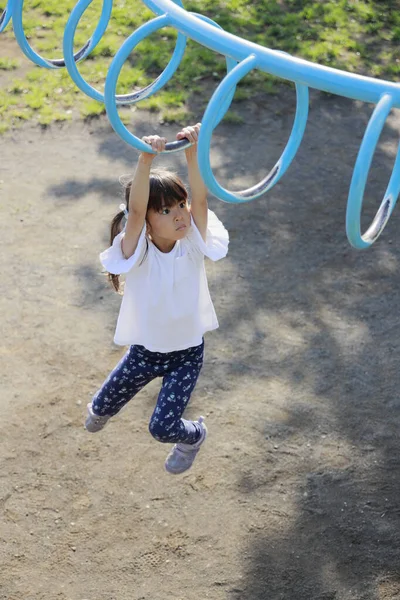 Japanese Girl Playing Monkey Bars Years Old — Stock Photo, Image