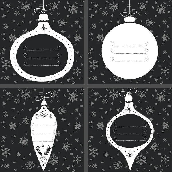 组的老式圣诞花环 — 图库矢量图片