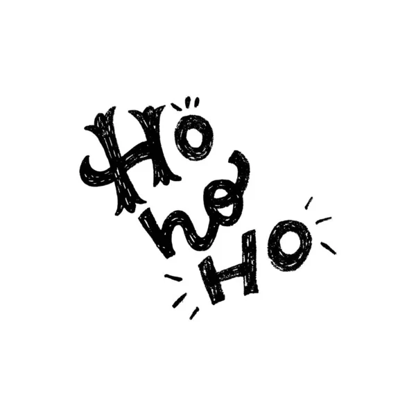 Ho-ho-ho De lach van de Kerstman hand belettering — Stockvector