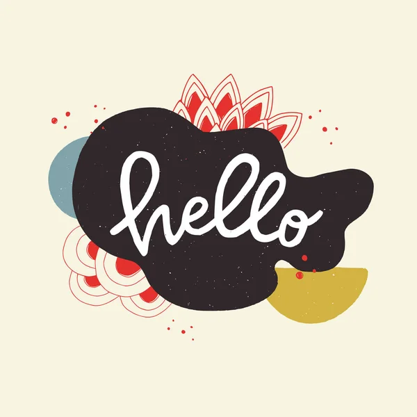 Odręczne Hello word in abstract banner — Wektor stockowy