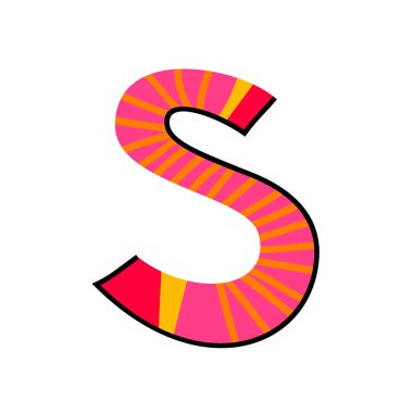 İngilizce Alfabe harf S. Modern renkli logo şablonu