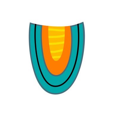 İngilizce Alfabe harf U. Modern renkli logo şablonu