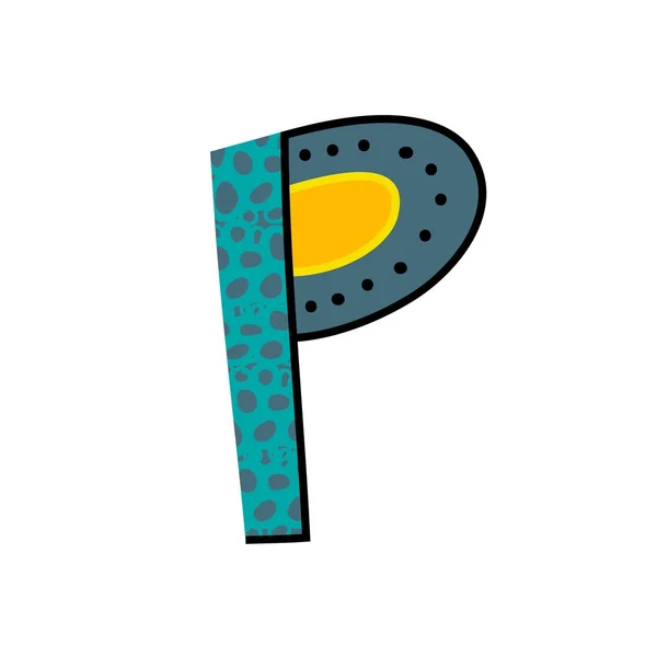 Buchstabe p aus dem englischen Alphabet. bunte Logo-Vorlage in moderner — Stockvektor