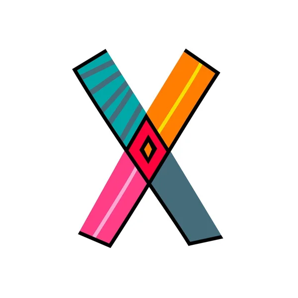 Letra X del alfabeto inglés. Plantilla de logotipo colorido en moderno — Archivo Imágenes Vectoriales