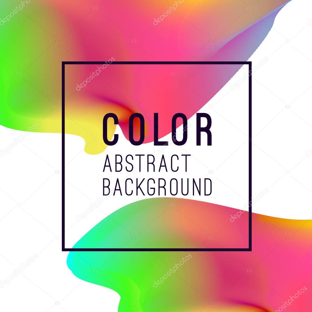 Abstract vibrant background design. Neon colors and bright colorful splashes. Multicolored shapes. Spectrum fluids and liquid. Isolated. Vector illustration. EPS 10.