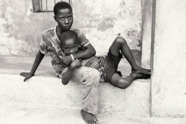 Accra, Gana mahallede çocuklar