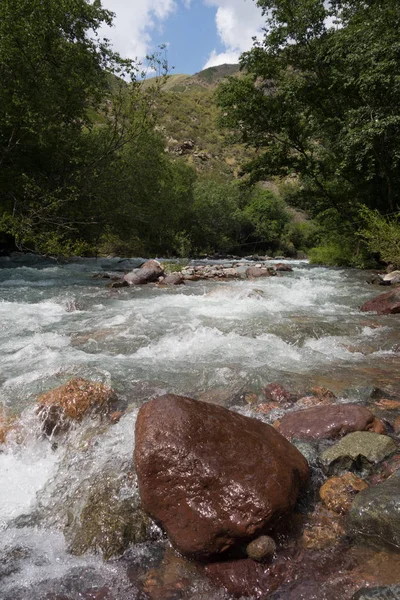 Mountain river in Turgen gorge Royalty Free Stock Photos