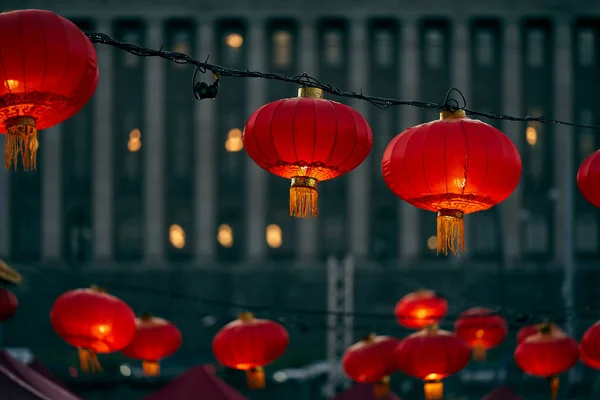 Helsinki Finland January 2020 Chinese Lanterns Citizens Square Helsinki Part Royalty Free Stock Photos