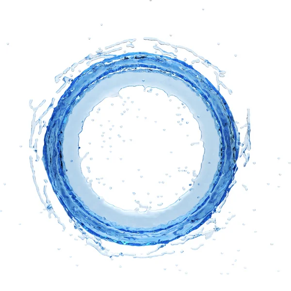 Água respingo radial 3d renderização 3d ilustração — Fotografia de Stock