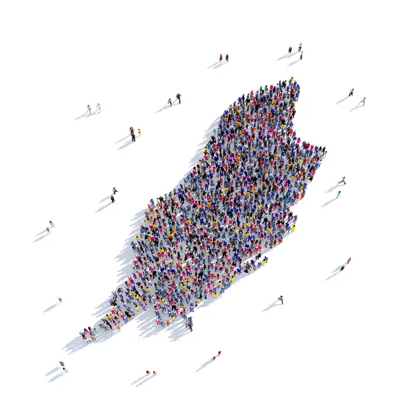 People group shape map Isle of Man — Stock Photo, Image