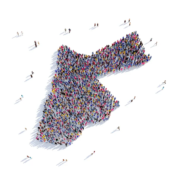 Personas grupo forma mapa Jordania —  Fotos de Stock